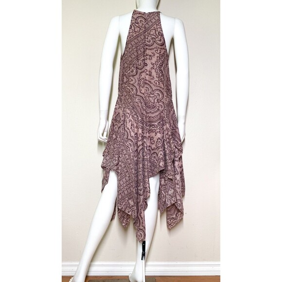 Zimmermann Handkerchief 100% Silk Dress S Mauve Pink Print Sleeveless - Picture 8 of 11